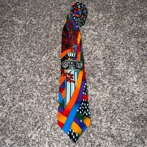 Rush Limbaugh No Boundaries Collection Greek Column Abstract Rain Tie 100% Silk